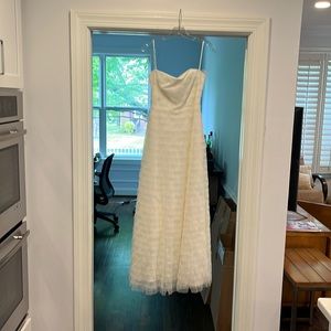 BCBG long strapless dress. Formal. White